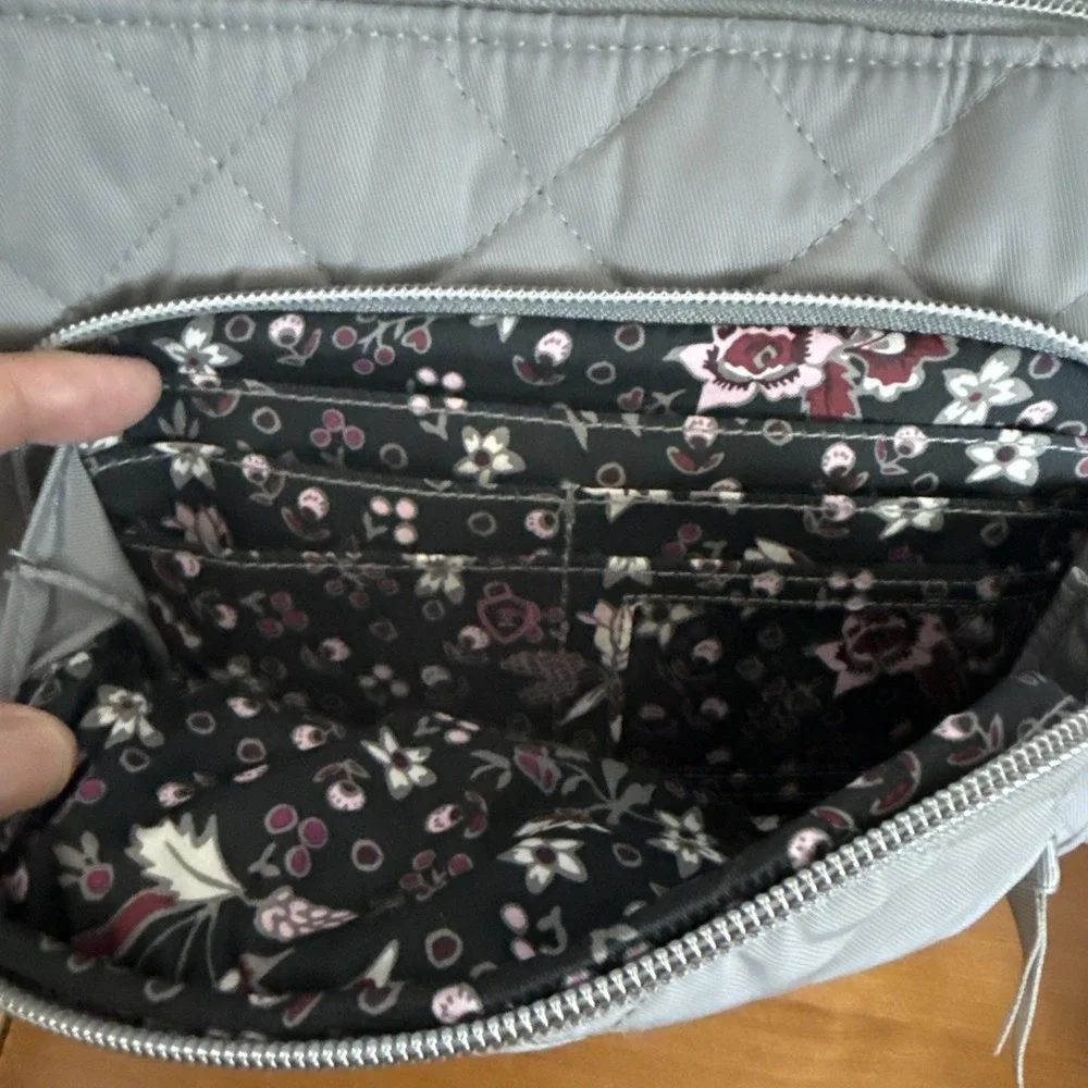 Vera Bradley Gray Quilted Crossbody Bag - NWOT
